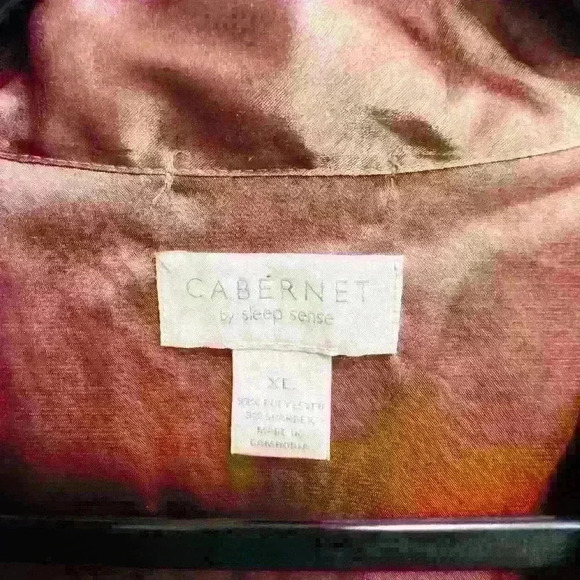 COPY - Cabernet Women' s Solid Satin Short Wrap Robe size XL - Picture 8 of 12